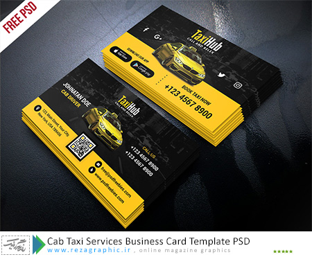 طرح لایه باز کارت ویزیت تاکسی تلفنی و آژانس